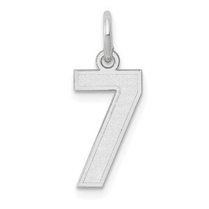 14k White Gold, Jersey Collection, Small Number 7 Pendant